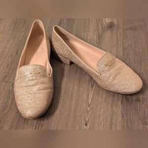 Kate Spade Gold Glitter Loafers